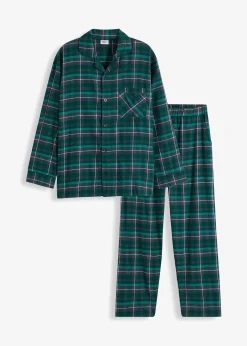 Pyjama boutonné homme en flanelle douce, manches longues