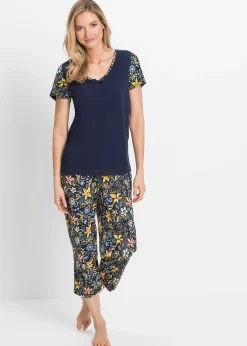 Pyjama corsaire à manches courtes 100% coton