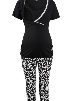 Pyjama corsaire d'allaitement coton