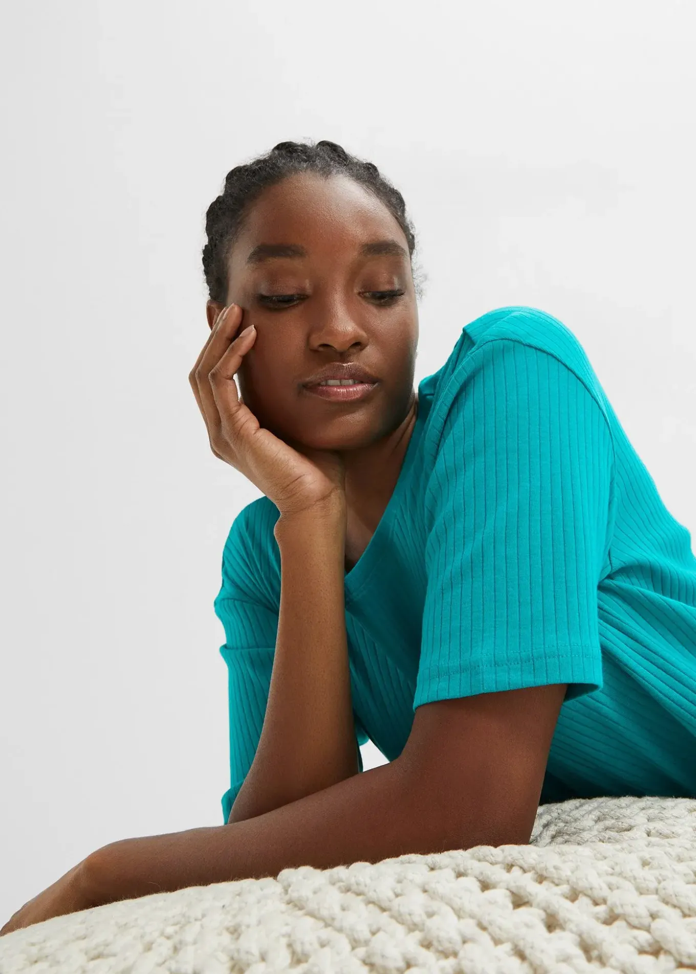 Pyjama côtelé avec pantalon large