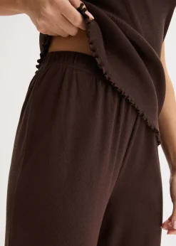 Pyjama côtelé avec top à dentelle