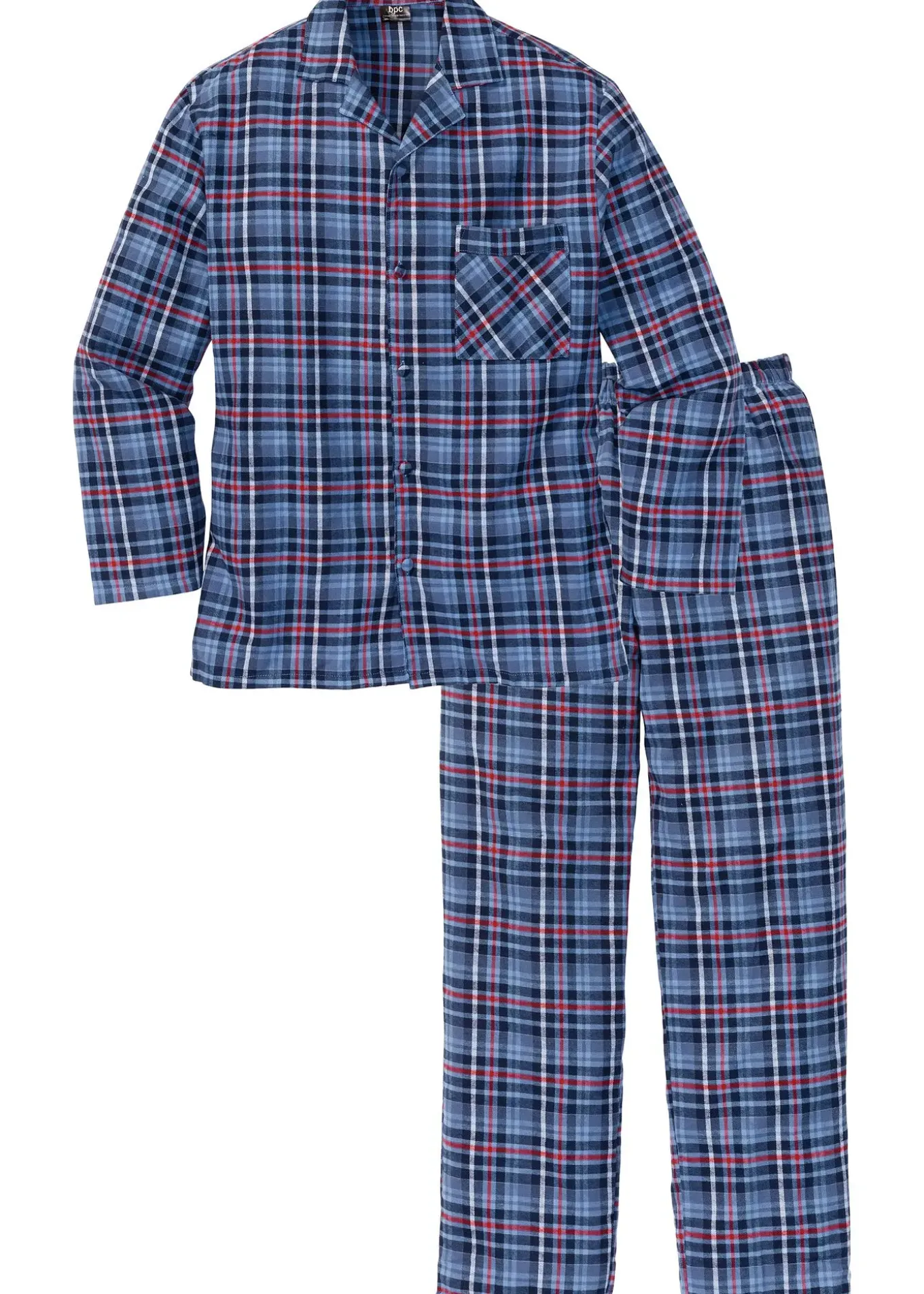 Pyjama en flanelle avec boutons et manches longues