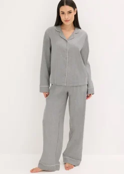 Pyjama tissé en flanelle avec motif chevrons