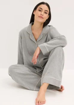 Pyjama tissé en flanelle avec motif chevrons