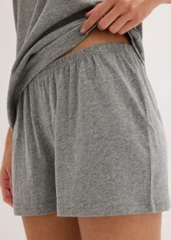 Pyjashort avec bordure dentelle