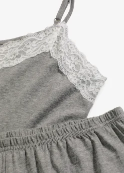 Pyjashort avec bordure dentelle