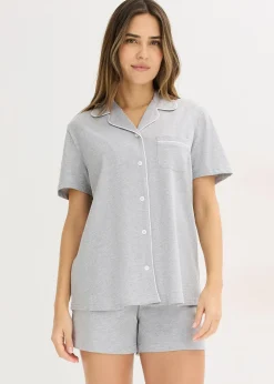 Pyjashort avec chemise boutonnée