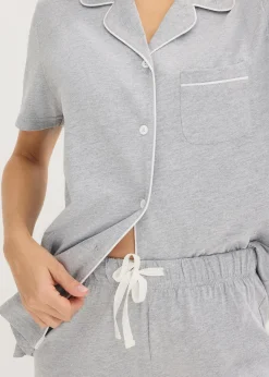 Pyjashort avec chemise boutonnée