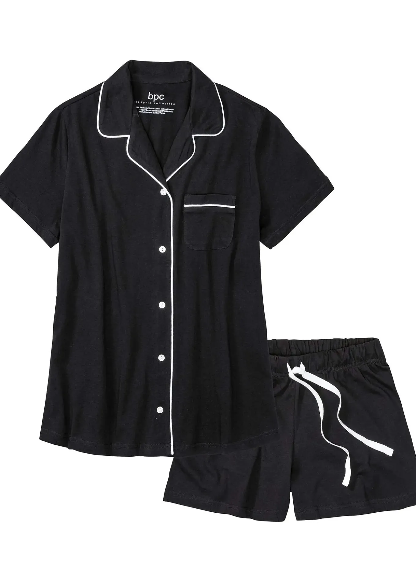 Pyjashort avec chemise boutonnée