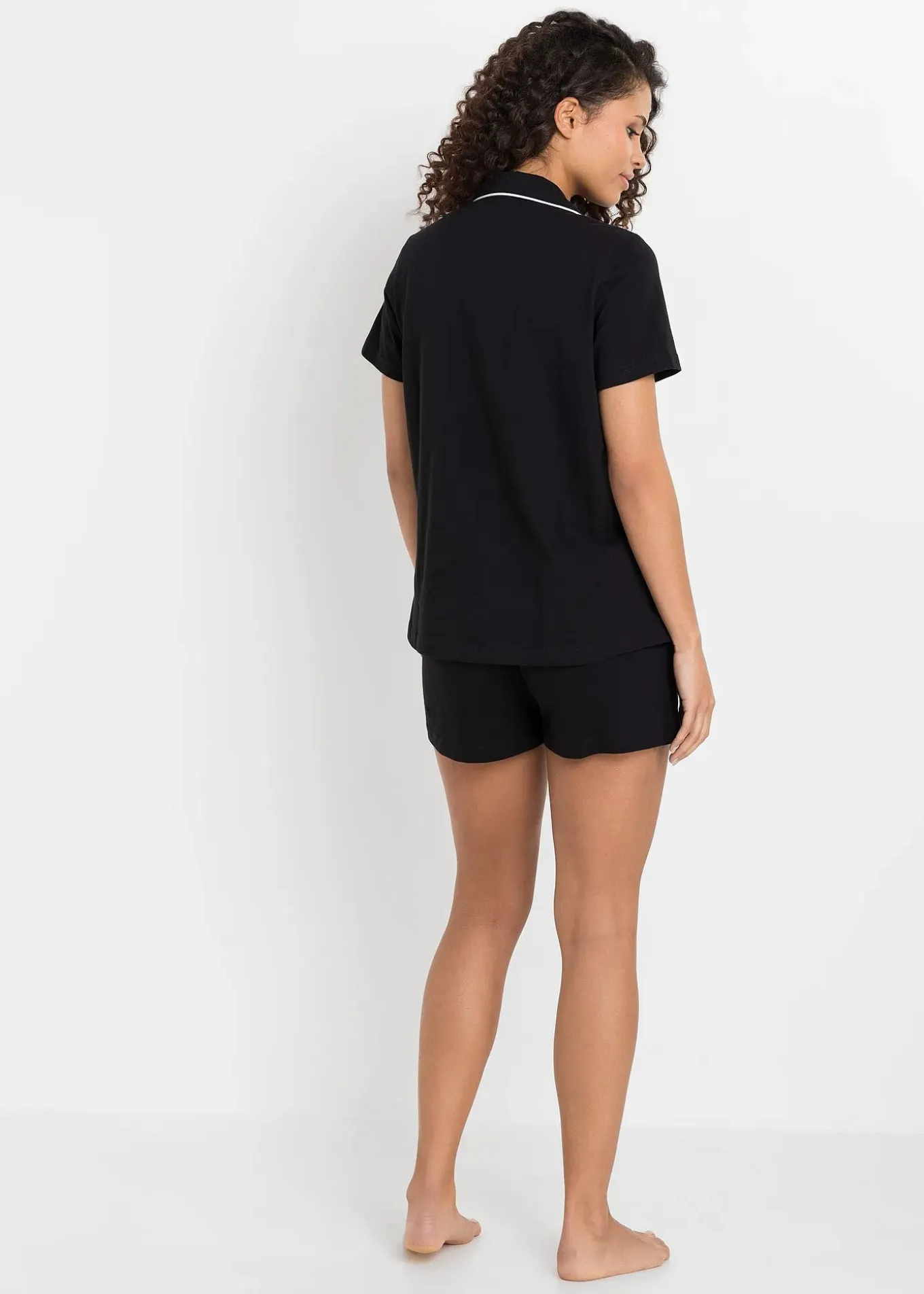 Pyjashort avec chemise boutonnée