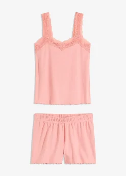 Pyjashort avec empiècement dentelle