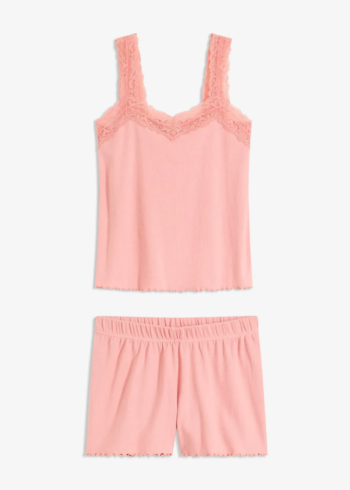 Pyjashort avec empiècement dentelle