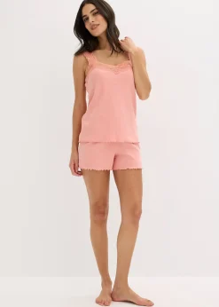 Pyjashort avec empiècement dentelle