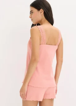 Pyjashort avec empiècement dentelle