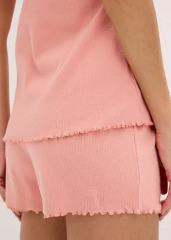 Pyjashort avec empiècement dentelle