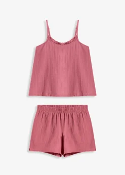 Pyjashort en gaze de coton douce avec top à fines bretelles
