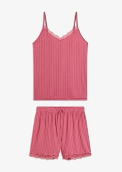 Pyjashort en jersey pointelle doux