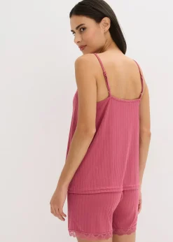 Pyjashort en jersey pointelle doux