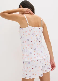 Pyjashort en matière côtelée