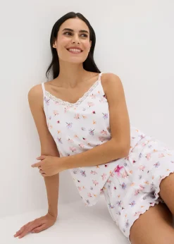 Pyjashort en matière côtelée