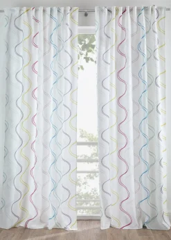 Rideau à imprimé ondulations (1 pce)
