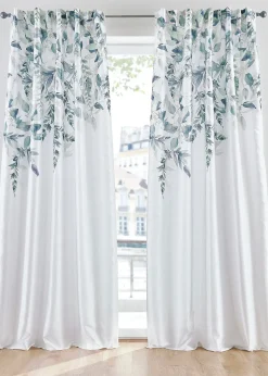 Rideau à imprimé végétal (1 pce.)