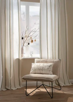 Rideau à rayures tissées (1 pce)