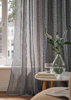 Rideau à rayures tissées (1 pce)