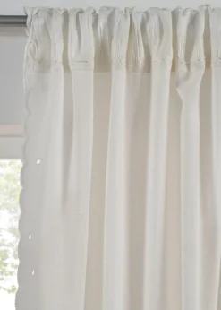 Rideau en coton à bordures brodées (1 pce)