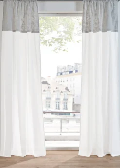 Rideau en coton avec broderie (1 pce)