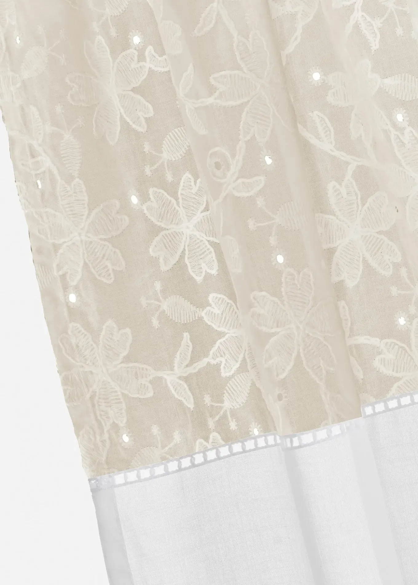 Rideau en coton avec broderie (1 pce)