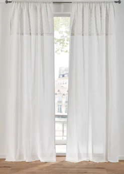 Rideau en coton avec broderie (1 pce)