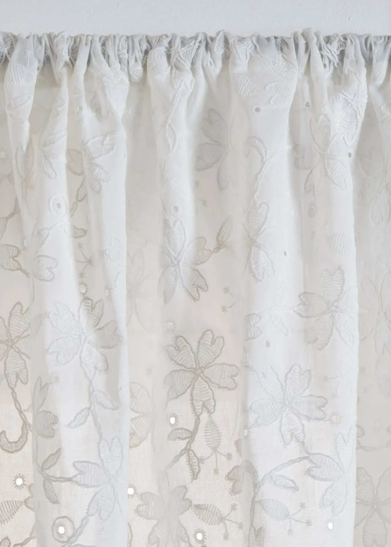 Rideau en coton avec broderie (1 pce)