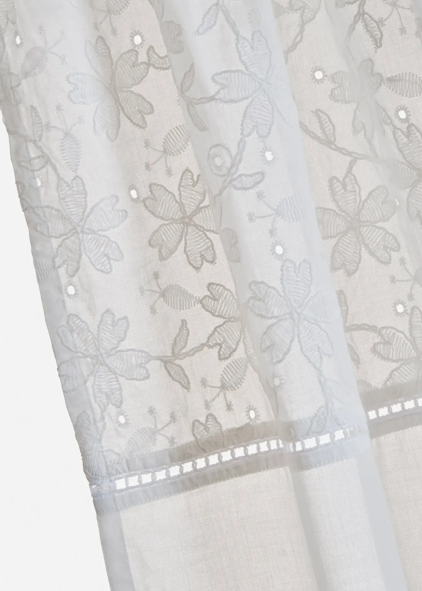 Rideau en coton avec broderie (1 pce)