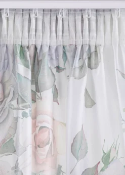 Rideau en microfibre à imprimé roses avec polyester recyclé (1 pce)