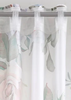 Rideau en microfibre à imprimé roses avec polyester recyclé (1 pce)