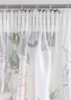 Rideau en microfibre à imprimé roses avec polyester recyclé (1 pce)