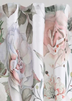Rideau en microfibre à imprimé roses avec polyester recyclé (1 pce)
