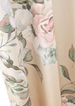 Rideau en microfibre à imprimé roses avec polyester recyclé (1 pce)