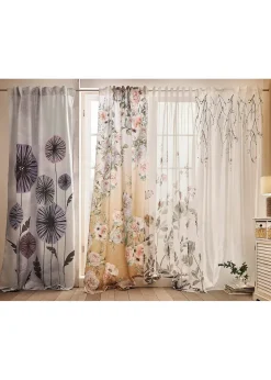 Rideau en microfibre à imprimé roses avec polyester recyclé (1 pce)