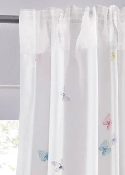 Rideau en microfibre à imprimé papillon (1 pce)