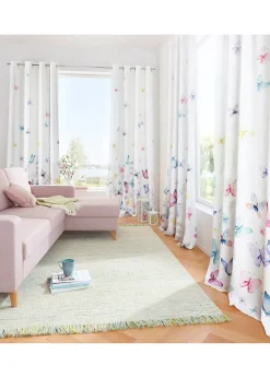 Rideau en microfibre à imprimé papillon (1 pce)