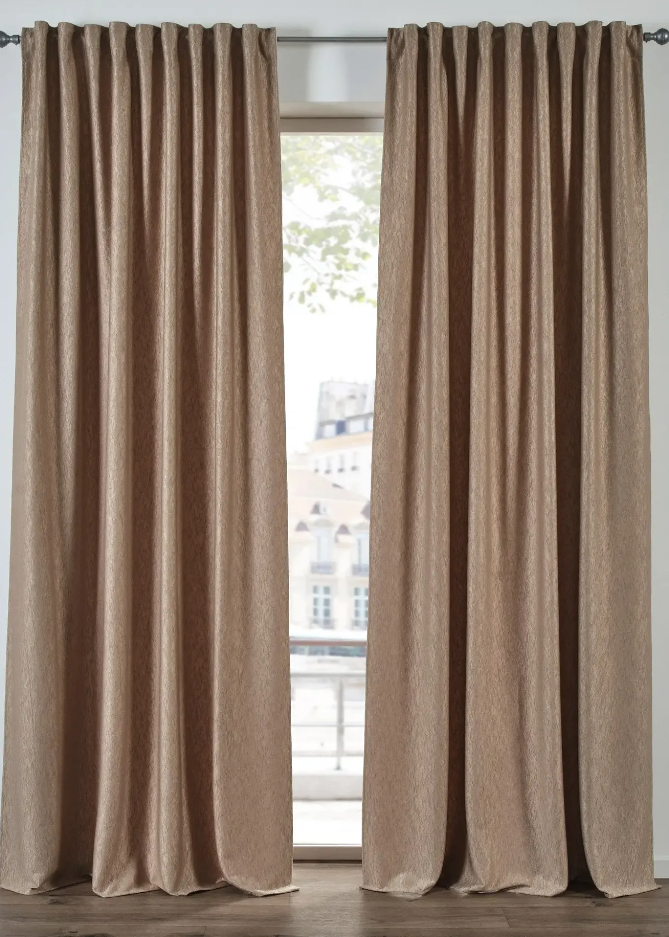 Rideau en velours, effet froissé (1 pce)