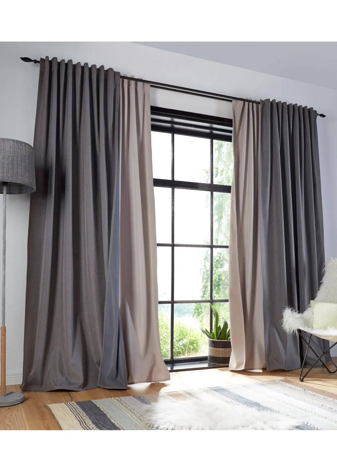 Rideau isolant avec envers en polaire douce, aussi en XXL (1 pce)