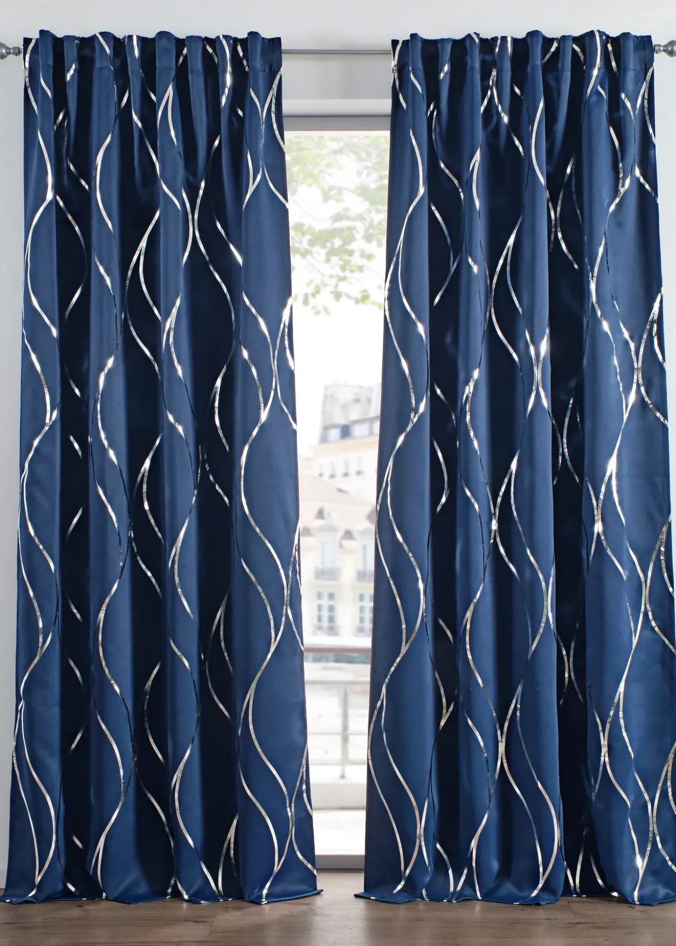 Rideau obscurcissant à imprimé brillant (1 pce)