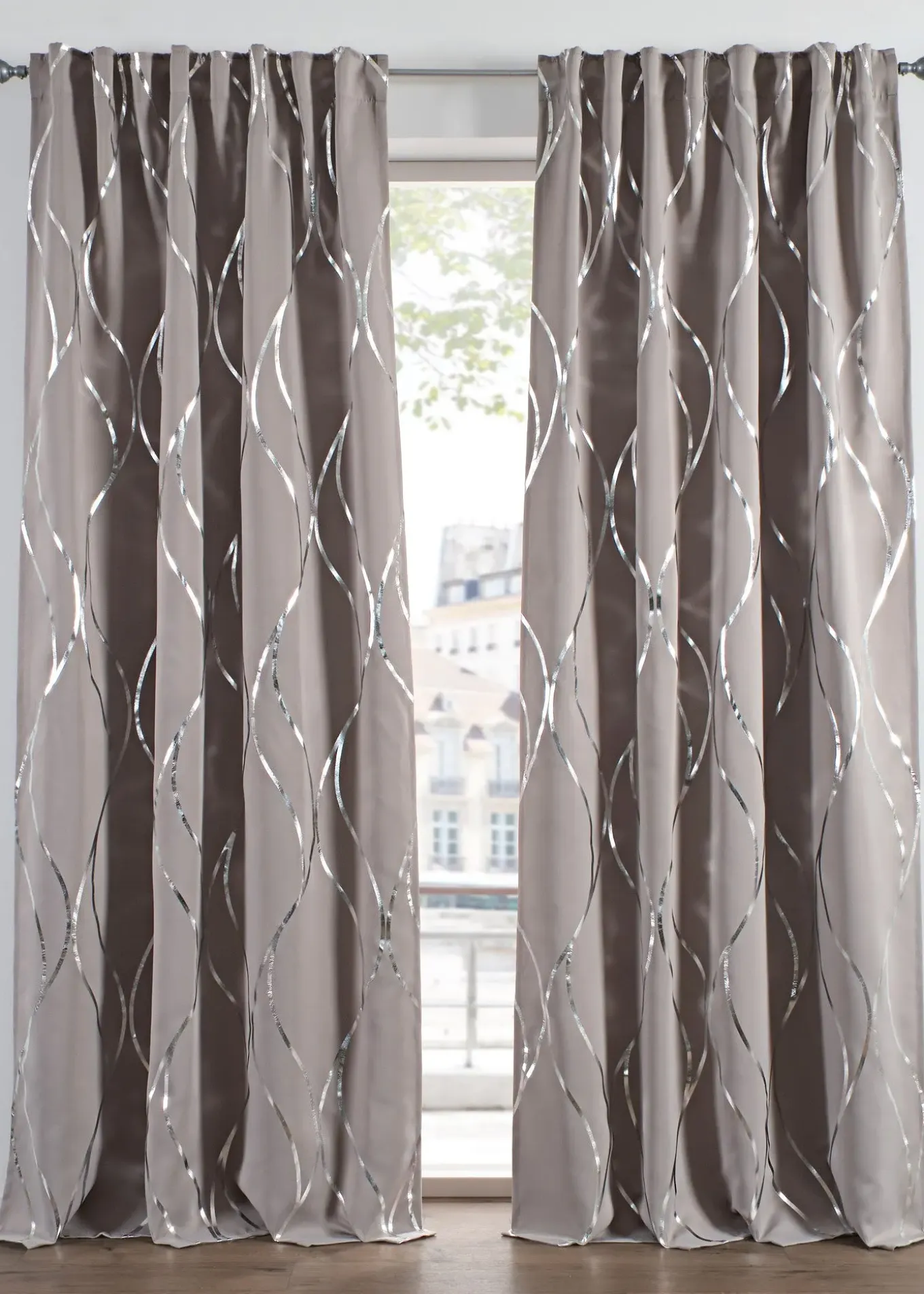 Rideau obscurcissant à imprimé brillant (1 pce)