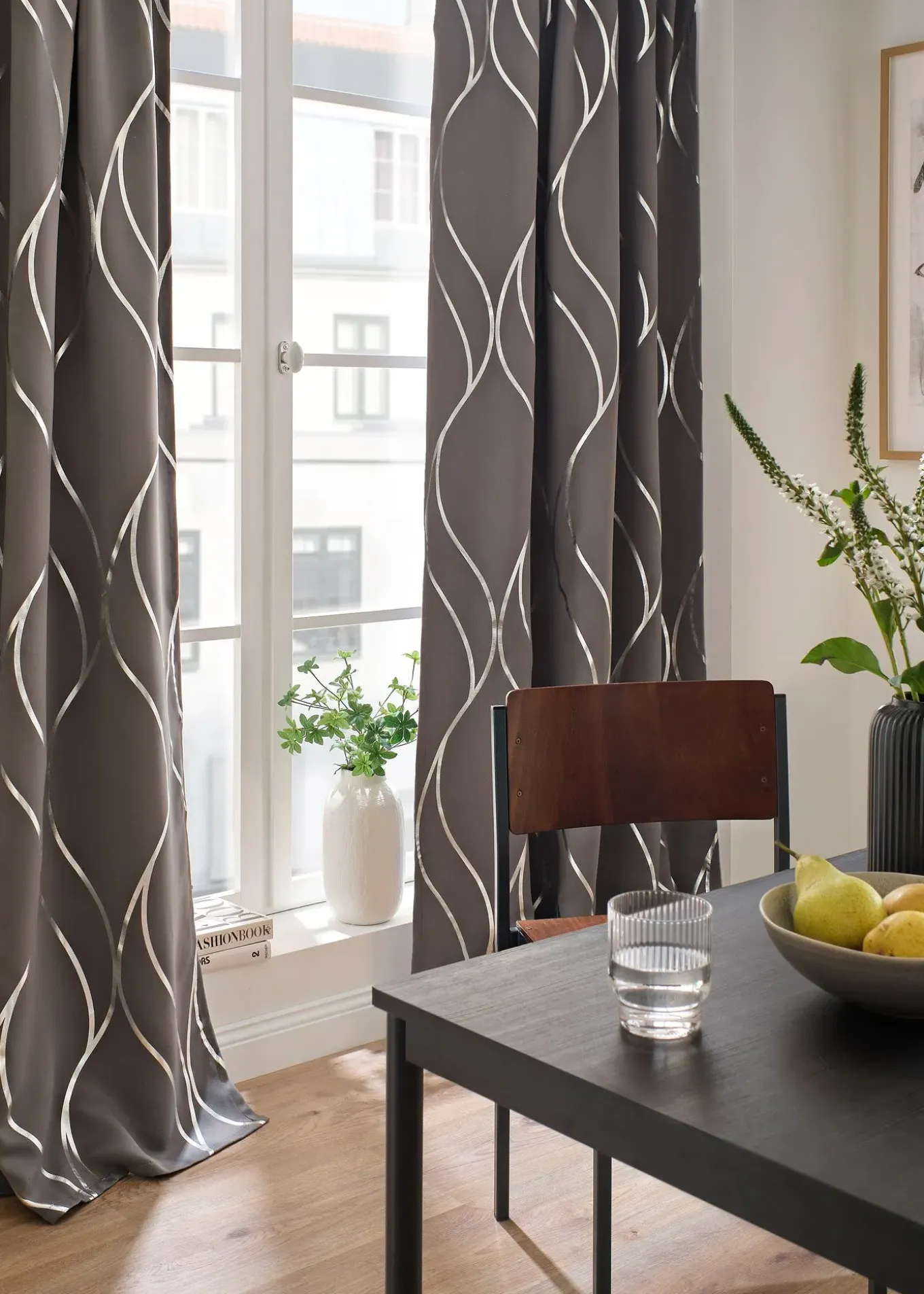 Rideau obscurcissant à imprimé brillant (1 pce)