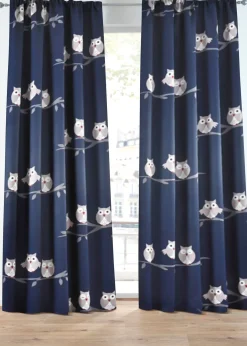 Rideau obscurcissant motif chouettes (1 pce)