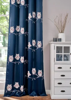 Rideau obscurcissant motif chouettes (1 pce)