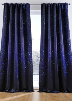 Rideau obscurcissant motif ciel étoilé (1 pce)